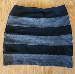 Basic House Grey and Black Stripe Mini Skirt size S